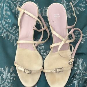 Vera Wang Cream Strappy Sandals